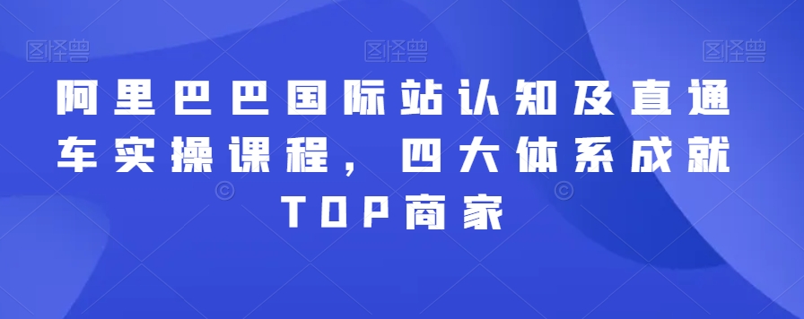阿里巴巴国际站认知及直通车实操课程，四大体系成就TOP商家-铭创资源库