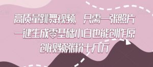 高质量跳舞视频,只需一张照片一键生成零基础小白也能创作原创视频涨粉十几万【揭秘】-铭创资源库