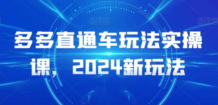 多多直通车玩法实操课，2024新玩法-铭创资源库