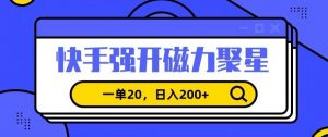 信息差赚钱项目，快手强开磁力聚星，一单20，日入200+【揭秘】-铭创资源库