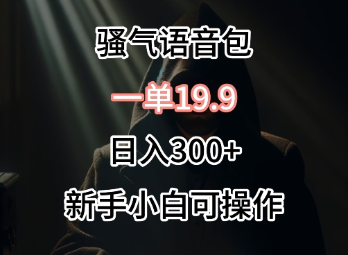 0成本卖骚气语音包，一单19.9.日入300+【揭秘】-铭创资源库