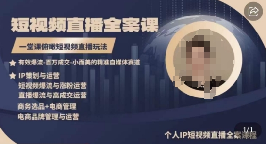 高品质IP短视频直播全案课程，一堂课俯瞰短视频直播玩法-铭创资源库