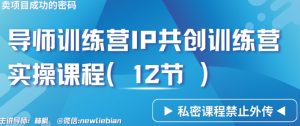 导师训练营3.0IP共创训练营私密实操课程（12节）-卖项目的密码成功秘诀【揭秘】-铭创资源库