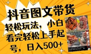 抖音图文带货已过时?那你不如仔细看看这个，小白看完轻松上手起号，日入500+不是梦【揭秘】-铭创资源库