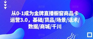从0-1成为金牌直播橱窗商品卡运营3.0,基础/货品/场景/话术/数据/商城/千川-铭创资源库