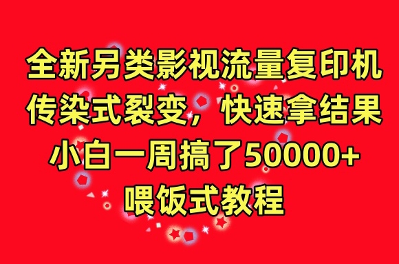 全新另类影视流量复印机，传染式裂变，快速拿结果，小白一周搞了50000+，喂饭式教程【揭秘】-铭创资源库