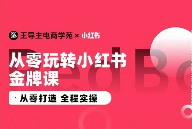 王导主·小红书电商运营实操课，​从零打造  全程实操-铭创资源库