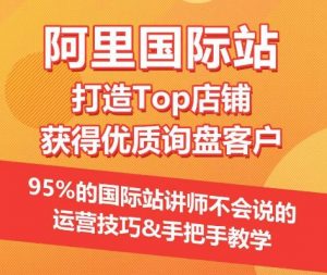 【阿里国际站】打造Top店铺&获得优质询盘客户,95%的国际站讲师不会说的运营技巧-铭创资源库