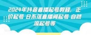 2024年抖音直播起号教程,正价起号 日不落直播间起号 自然流起号等-铭创资源库