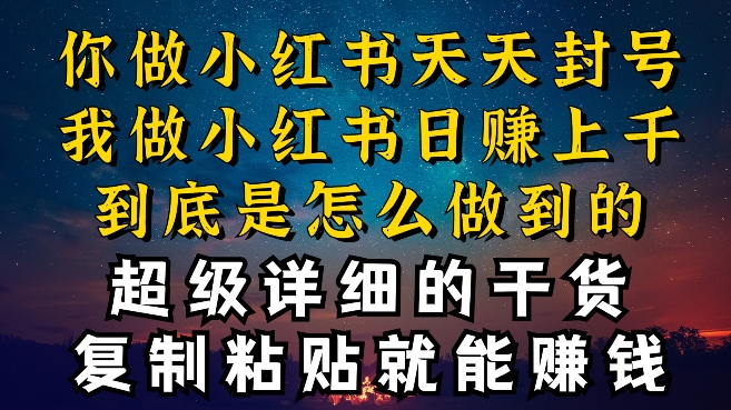都知道小红书能引流私域变现，可为什么我能一天引流几十人变现上千，但你却频频封号违规被限流【揭秘】-铭创资源库