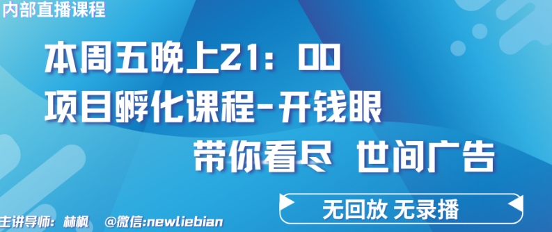 4.26日内部回放课程《项目孵化-开钱眼》赚钱的底层逻辑【揭秘】-铭创资源库