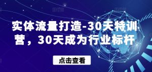 实体流量打造-30天特训营,30天成为行业标杆-铭创资源库