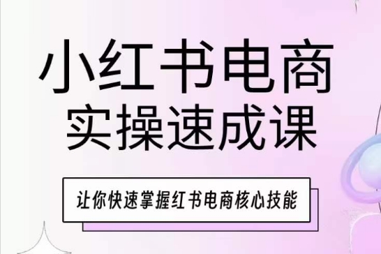 小红书电商实操速成课，让你快速掌握红书电商核心技能-铭创资源库