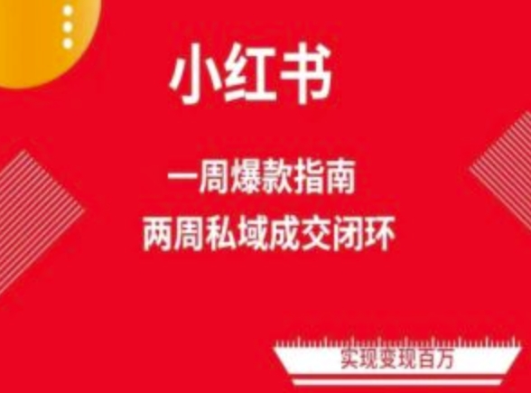 爆款小红书免费流量体系课程(两周变现)，小红书电商教程-铭创资源库