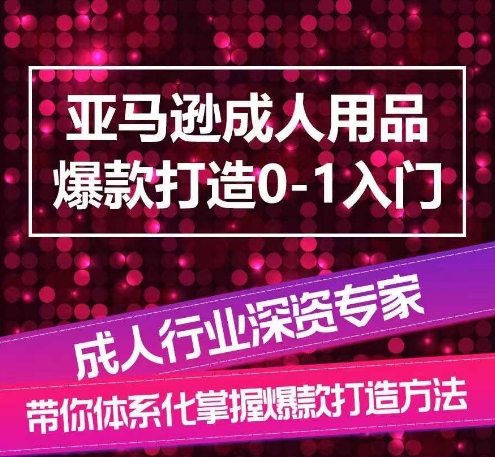 亚马逊成人用品爆款打造0-1入门，系统化讲解亚马逊成人用品爆款打造的流程-铭创资源库