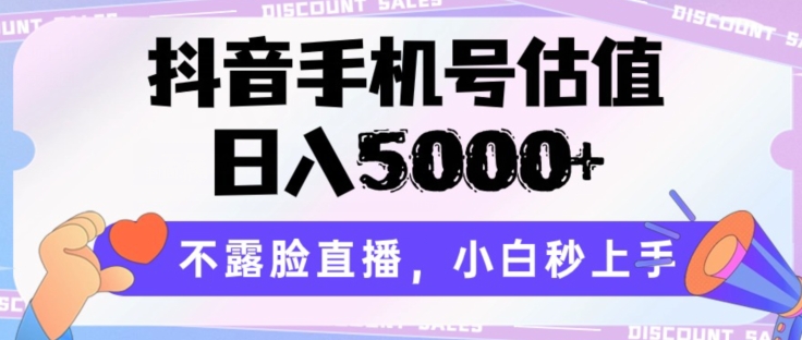 抖音手机号估值，日入5000+，不露脸直播，小白秒上手【揭秘】-铭创资源库
