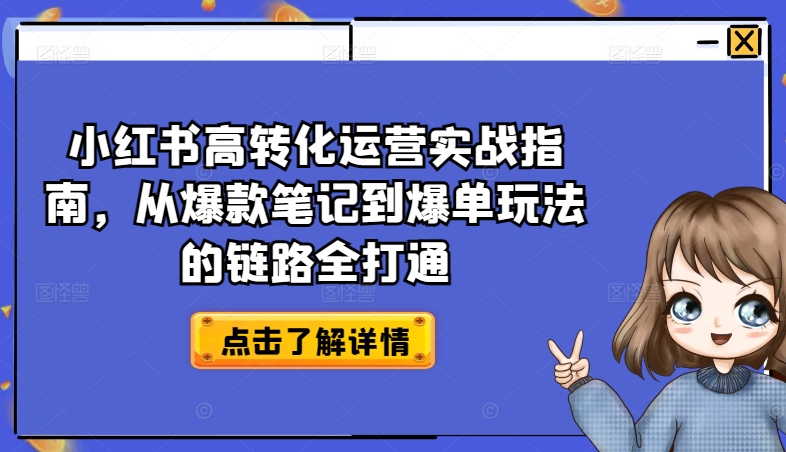 小红书高转化运营实战指南，从爆款笔记到爆单玩法的链路全打通-铭创资源库