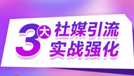 3大社媒引流实战强化，多渠道站外引流，高效精准获客，订单销售额翻倍增长-铭创资源库