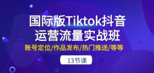 国际版Tiktok抖音运营流量实战班：账号定位/作品发布/热门推送/等等-13节-铭创资源库