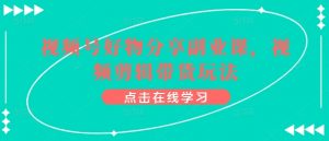 视频号好物分享副业课,视频剪辑带货玩法-铭创资源库