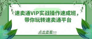 速卖通VIP实战操作速成班,带你玩转速卖通平台-铭创资源库