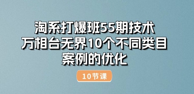 淘系打爆班55期技术：万相台无界10个不同类目案例的优化(10节)-铭创资源库