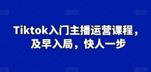 Tiktok入门主播运营课程,及早入局,快人一步-铭创资源库