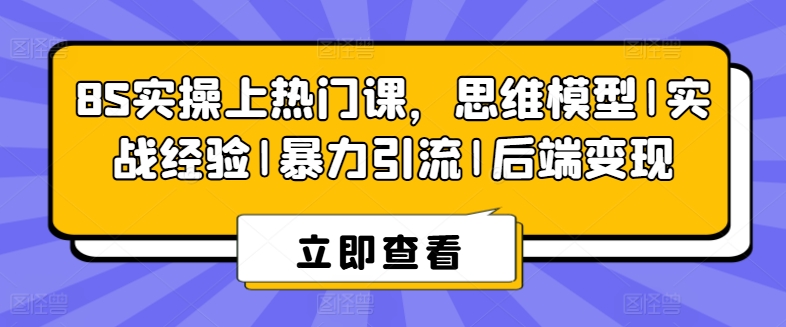 8S实操上热门课，思维模型|实战经验|暴力引流|后端变现-铭创资源库