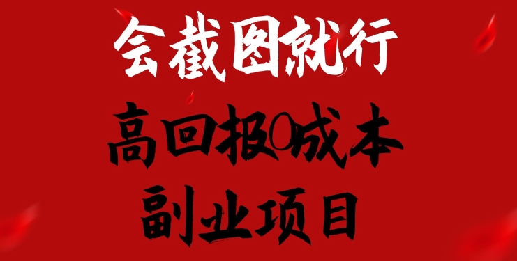 会截图就行，高回报0成本副业项目，卖离婚模板一天1.5k+【揭秘】-铭创资源库