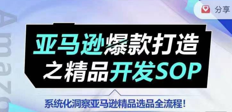 【训练营】亚马逊爆款打造之精品开发SOP，系统化洞察亚马逊精品选品全流程-铭创资源库