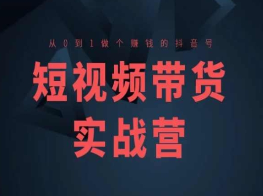 短视频带货实战营(高阶课)，从0到1做个赚钱的抖音号-铭创资源库