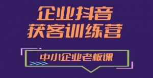 企业抖音营销获客增长训练营,中小企业老板必修课-铭创资源库