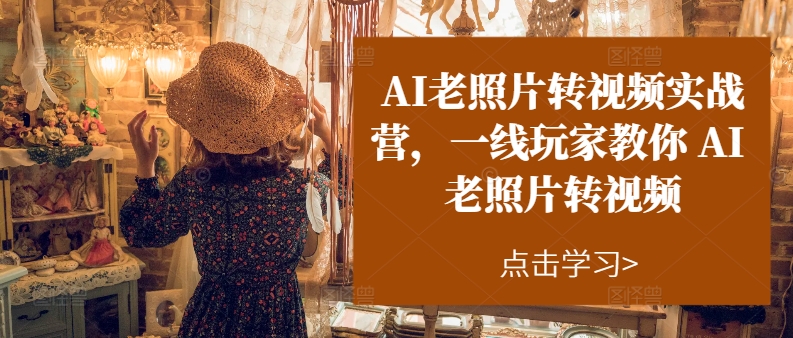 AI老照片转视频实战营，一线玩家教你AI老照片转视频-铭创资源库
