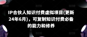 IP合伙人知识付费虚拟项目(更新24年6月),可复制知识付费必备的能力和修养-铭创资源库