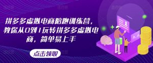 拼多多虚拟电商陪跑训练营,教你从0到1玩转拼多多虚拟电商,简单易上手-铭创资源库