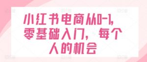 小红书电商从0-1,零基础入门,每个人的机会-铭创资源库
