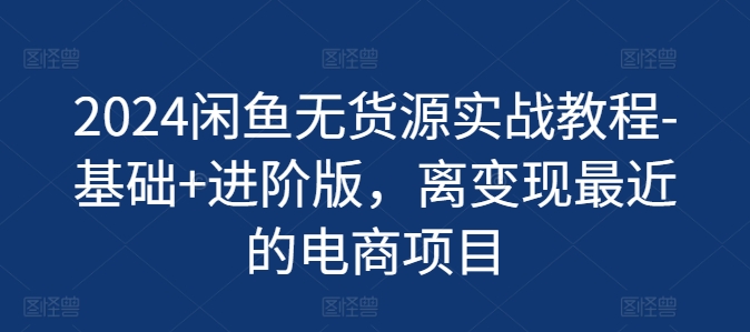 2024闲鱼无货源实战教程-基础+进阶版，离变现最近的电商项目-铭创资源库