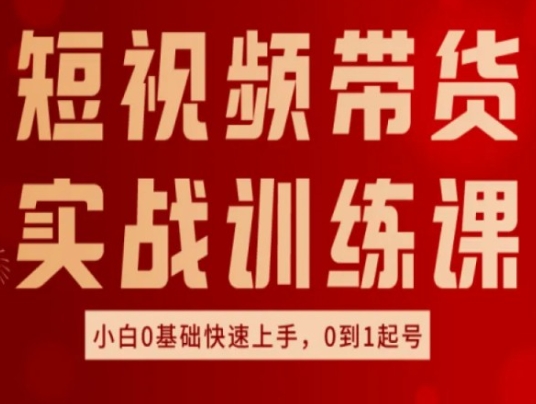 短视频带货实战训练课，好物分享实操，小白0基础快速上手，0到1起号-铭创资源库