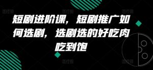 短剧进阶课,短剧推广如何选剧,选剧选的好吃肉吃到饱-铭创资源库