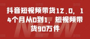 抖音短视频带货12.0,14个月从0到1,短视频带货90万件-铭创资源库
