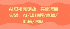 AI短视频创业,实体流量实战,AI/短视频/直播/私域/团队-铭创资源库