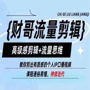 财哥流量剪辑,高级感剪辑+流量思维,教你剪出有质感的个人IP口播视频-铭创资源库