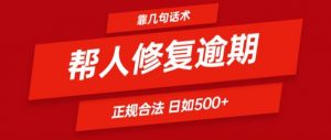 靠一套话术帮人解决逾期日入500+ 看一遍就会(正规合法)【揭秘】-铭创资源库