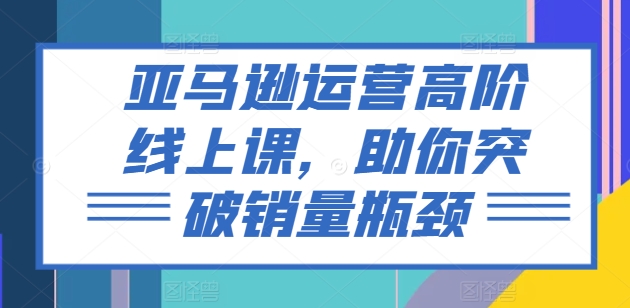 亚马逊运营高阶线上课，助你突破销量瓶颈-铭创资源库