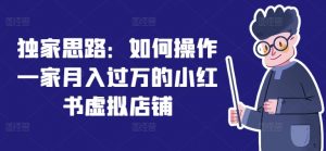 独家思路:如何操作一家月入过万的小红书虚拟店铺-铭创资源库