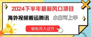 2024下半年最新风口项自,海外视频搬运腾讯,小白可上手,轻松月入过万【揭秘】-铭创资源库
