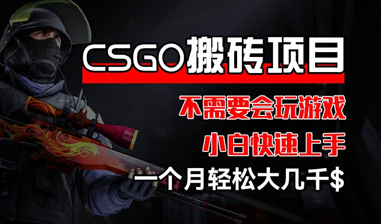 CSGO 装备搬砖项目，操作简单，不需要会玩游戏，小白也能快速上手，一个月轻松大几千【揭秘】-铭创资源库