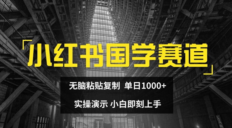 小红书国学赛道，无脑粘贴复制，单日1K，实操演示，小白即刻上手【揭秘】-铭创资源库