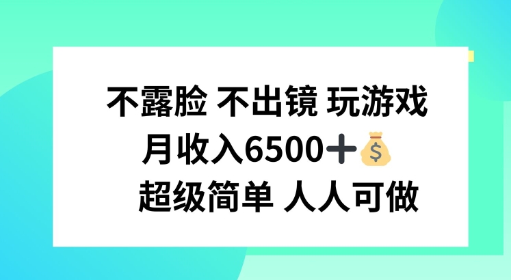 不露脸 不出境 玩游戏，月入6500 超级简单 人人可做【揭秘】-铭创资源库