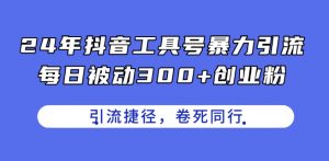 24年抖音工具号暴力引流，每日被动300+创业粉，创业粉捷径，卷死同行【揭秘】-铭创资源库
